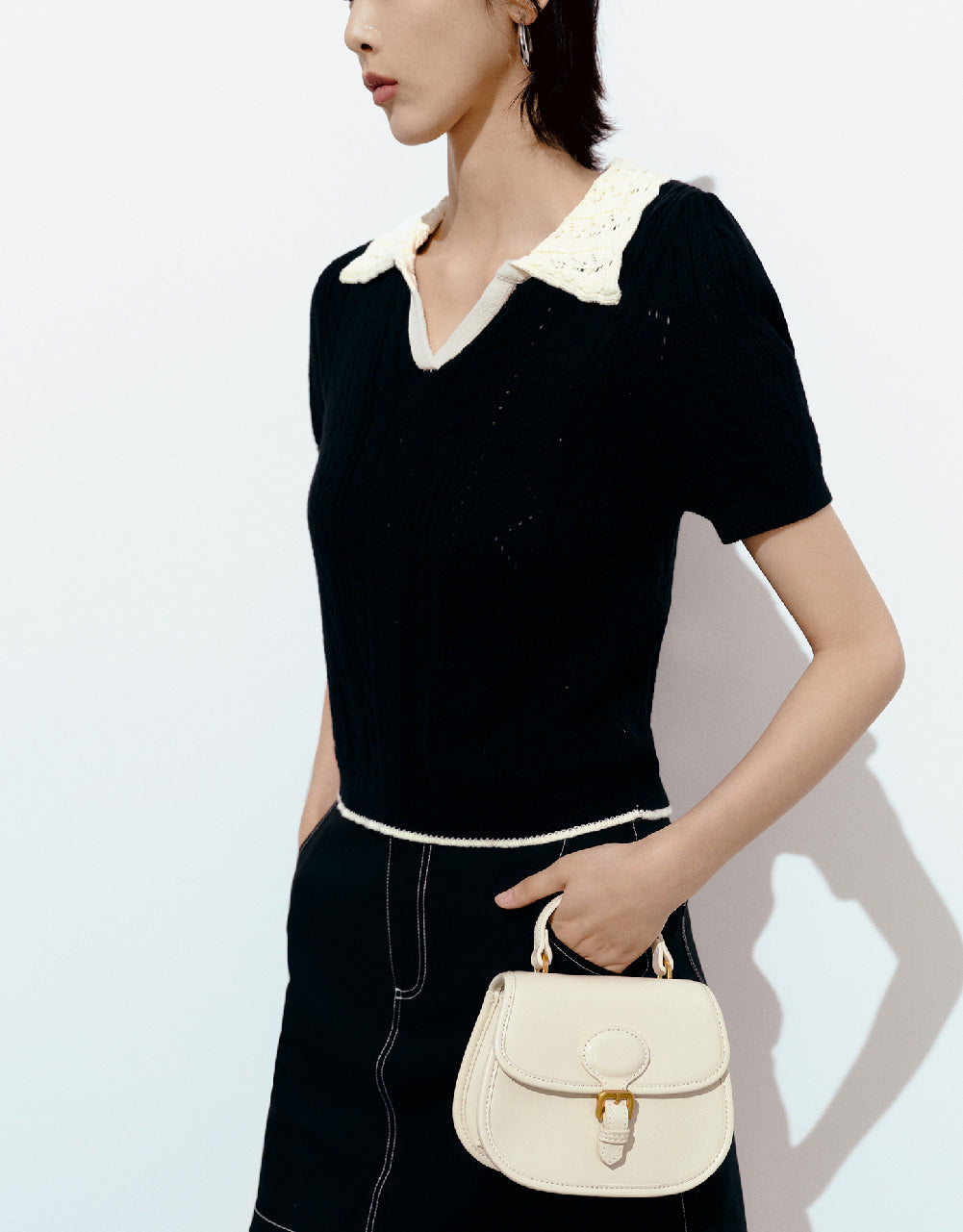 Lapel Knitted T-Shirt