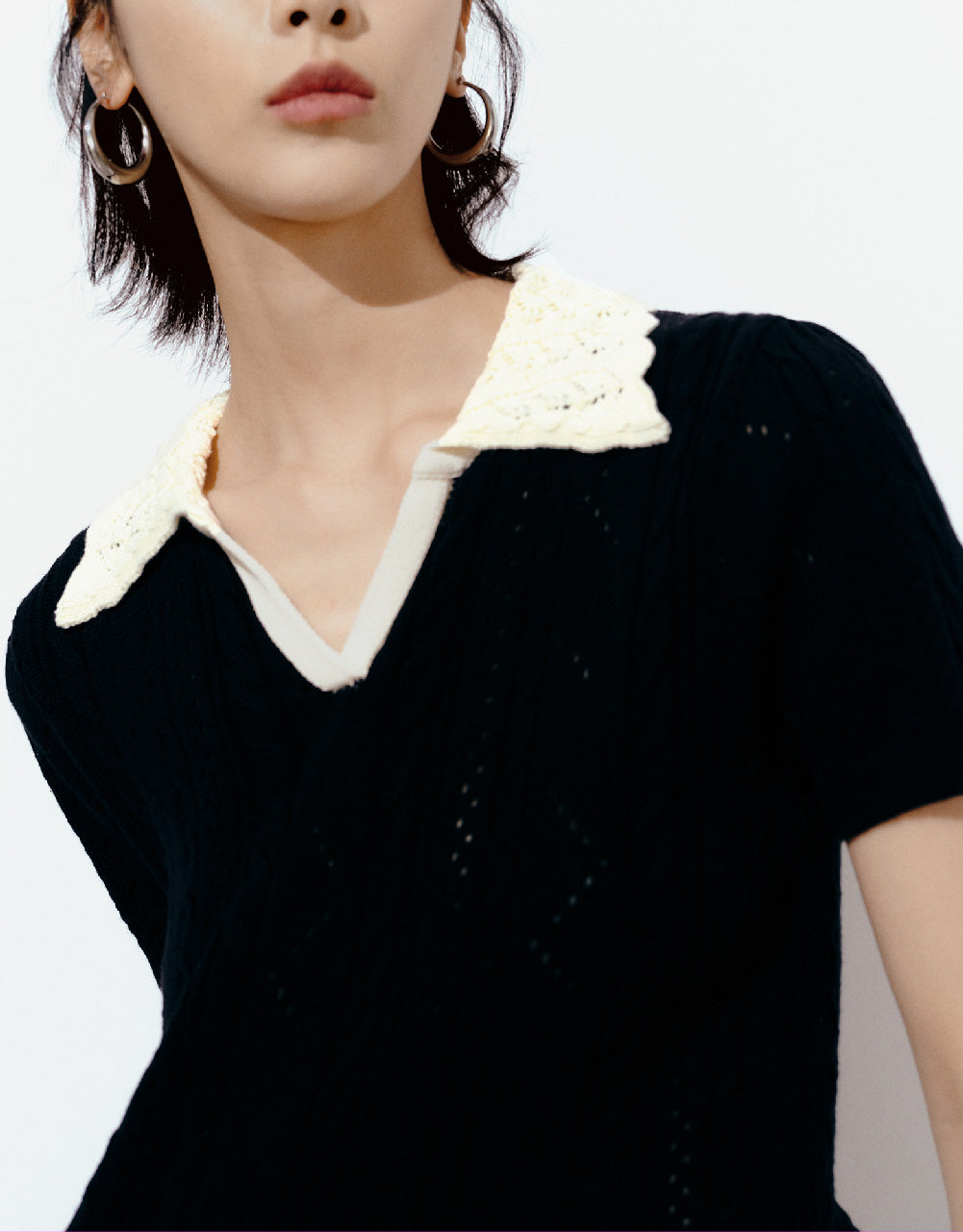 Lapel Knitted T-Shirt