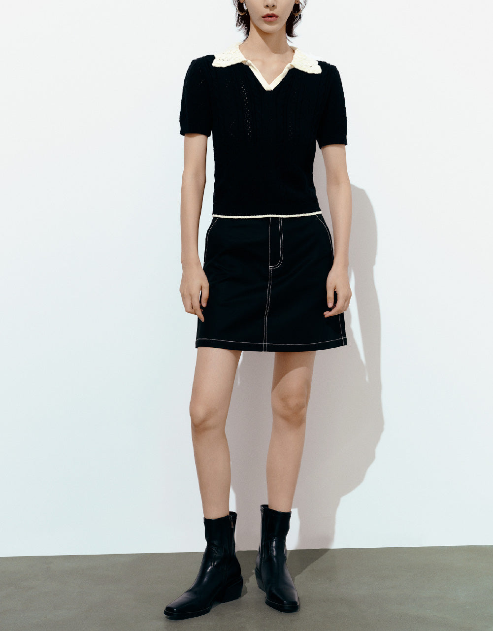 Lapel Knitted T-Shirt