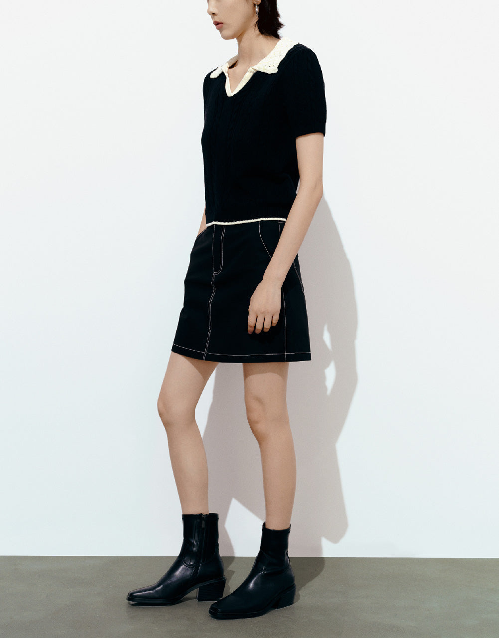 Lapel Knitted T-Shirt