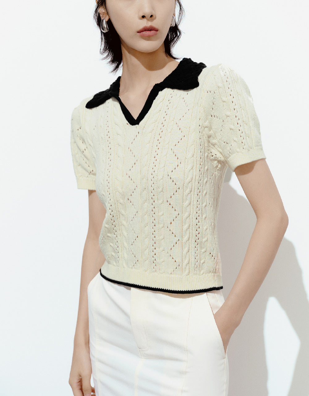 Lapel Knitted T-Shirt