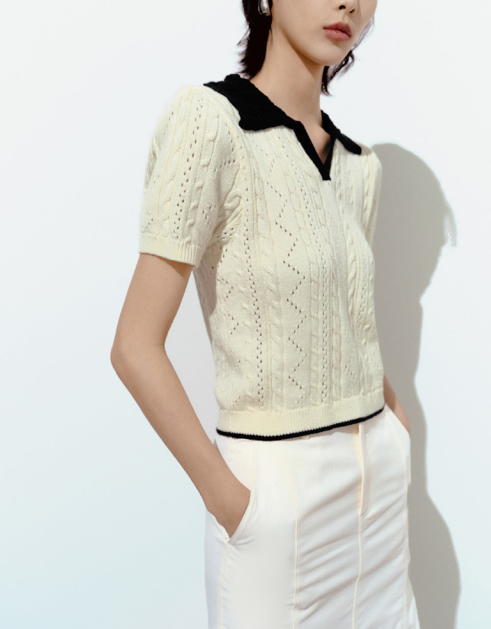 Lapel Knitted T-Shirt