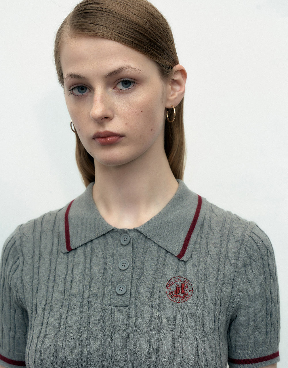 Rib Knitted Polo Dress