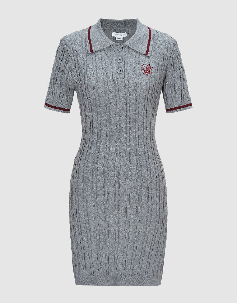 Rib Knitted Polo Dress