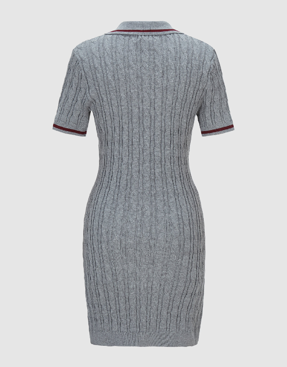 Rib Knitted Polo Dress