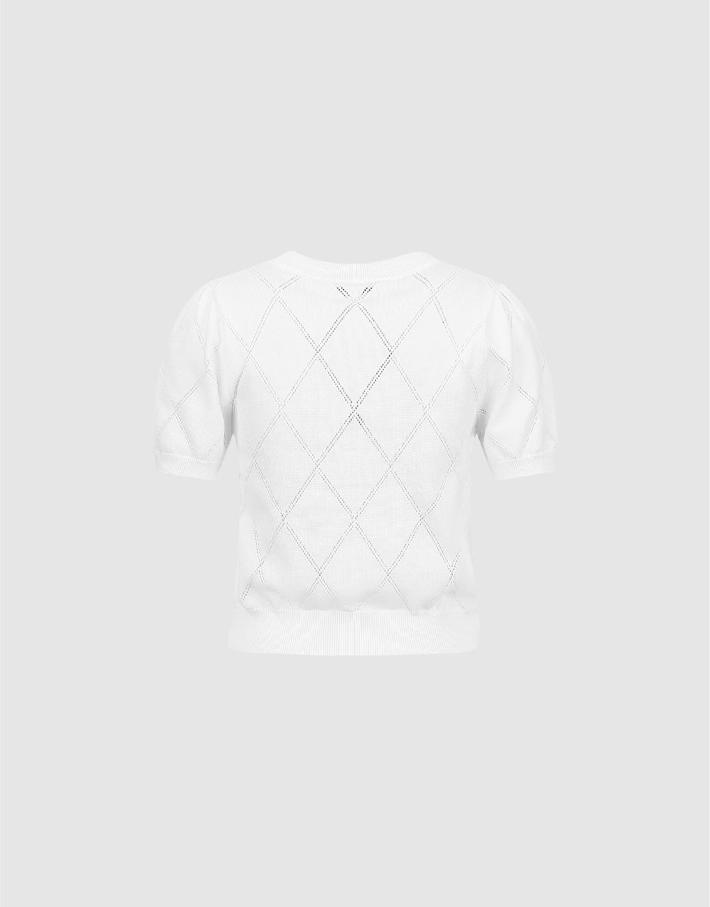 Embossed Crew Neck Knitted T-Shirt