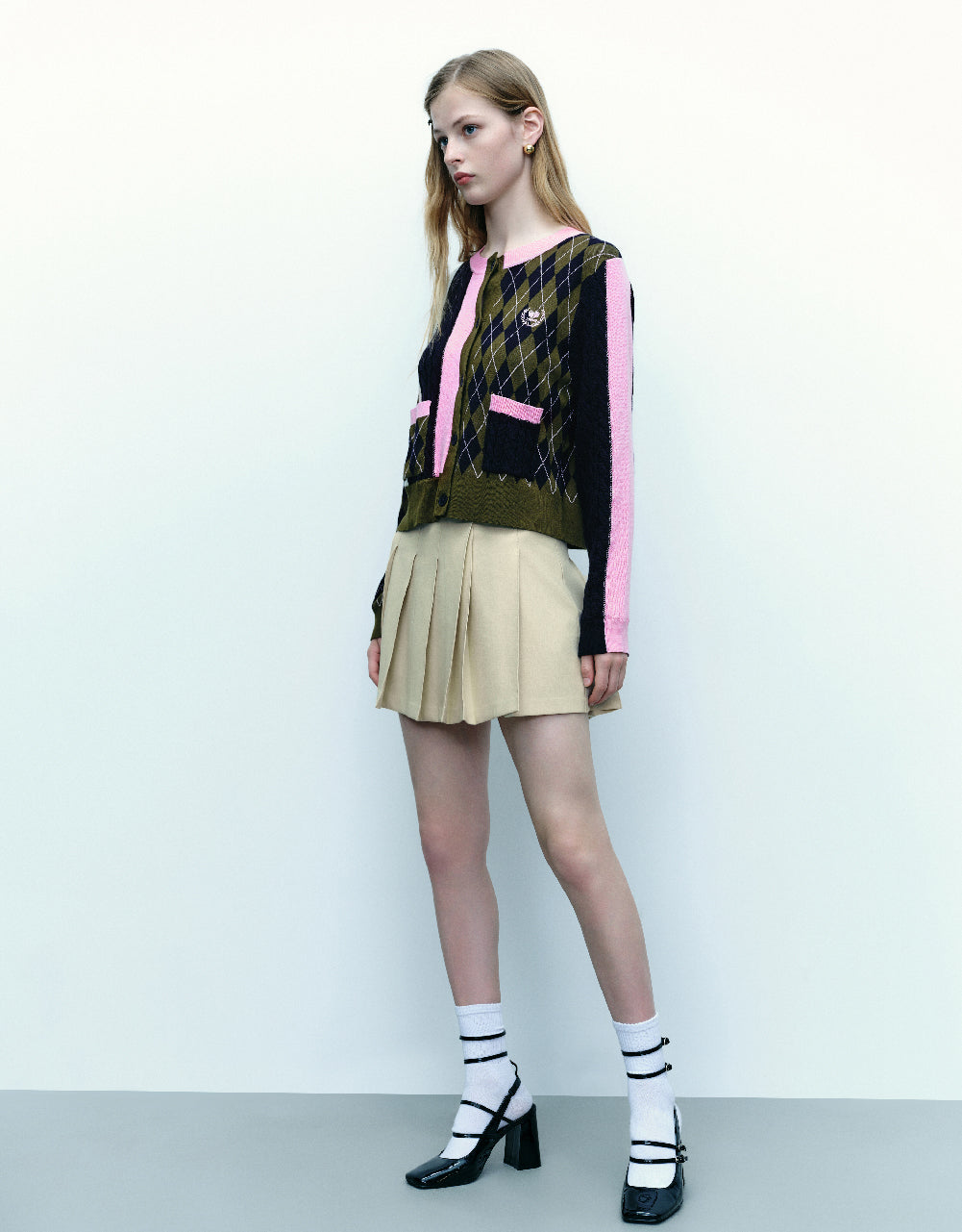 Crew Neck Knitted Cardigan