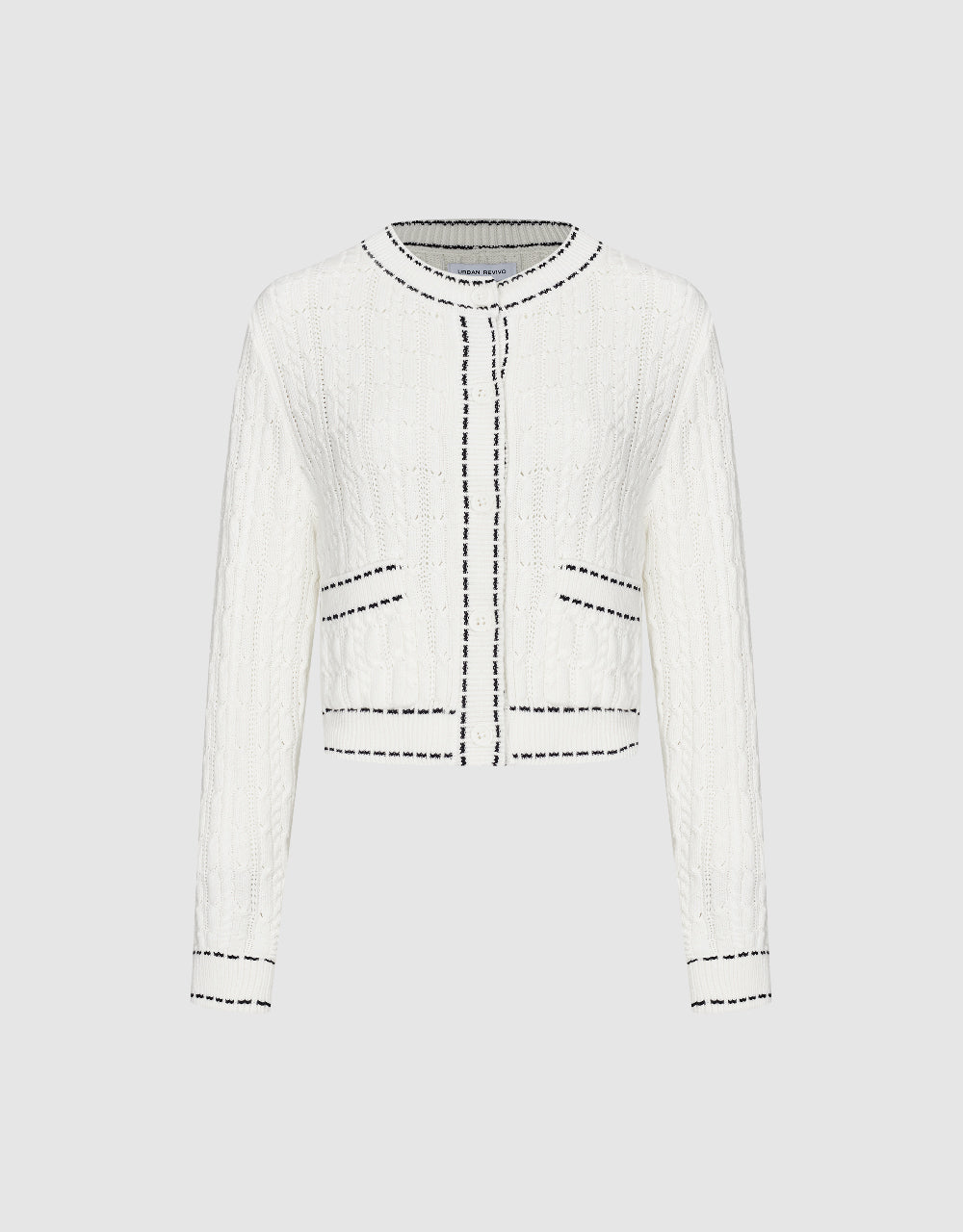 Crew Neck Knitted Cardigan