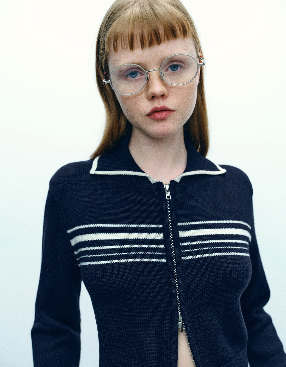 Zipper Front Knitted Cardigan