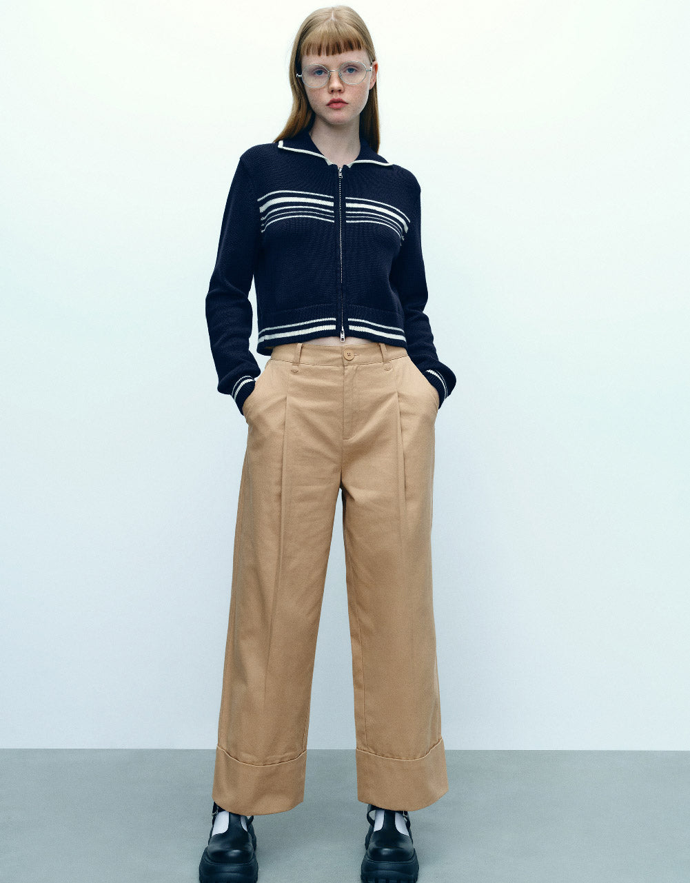 Zipper Front Knitted Cardigan
