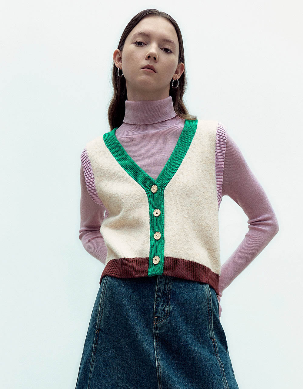 V-Neck Knitted Vest