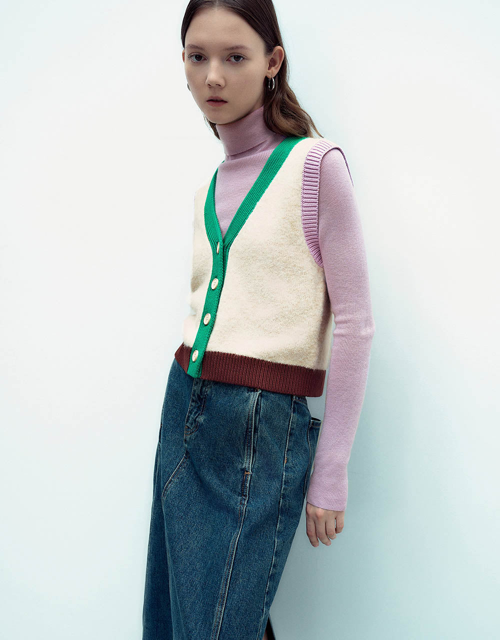 V-Neck Knitted Vest