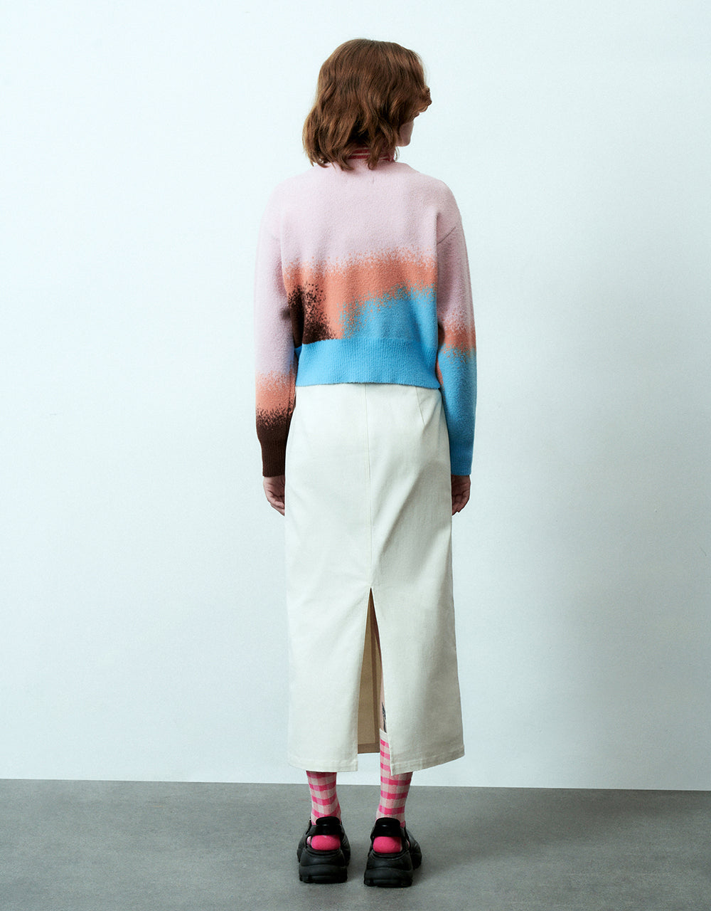 Printed V-Neck Knitted Cardigan