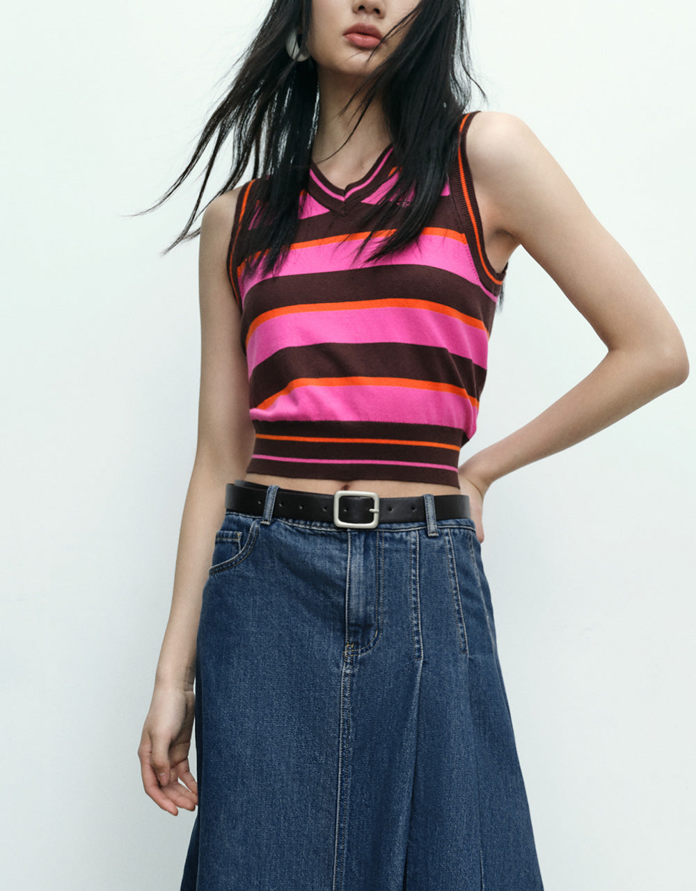 Striped Knitted Vest