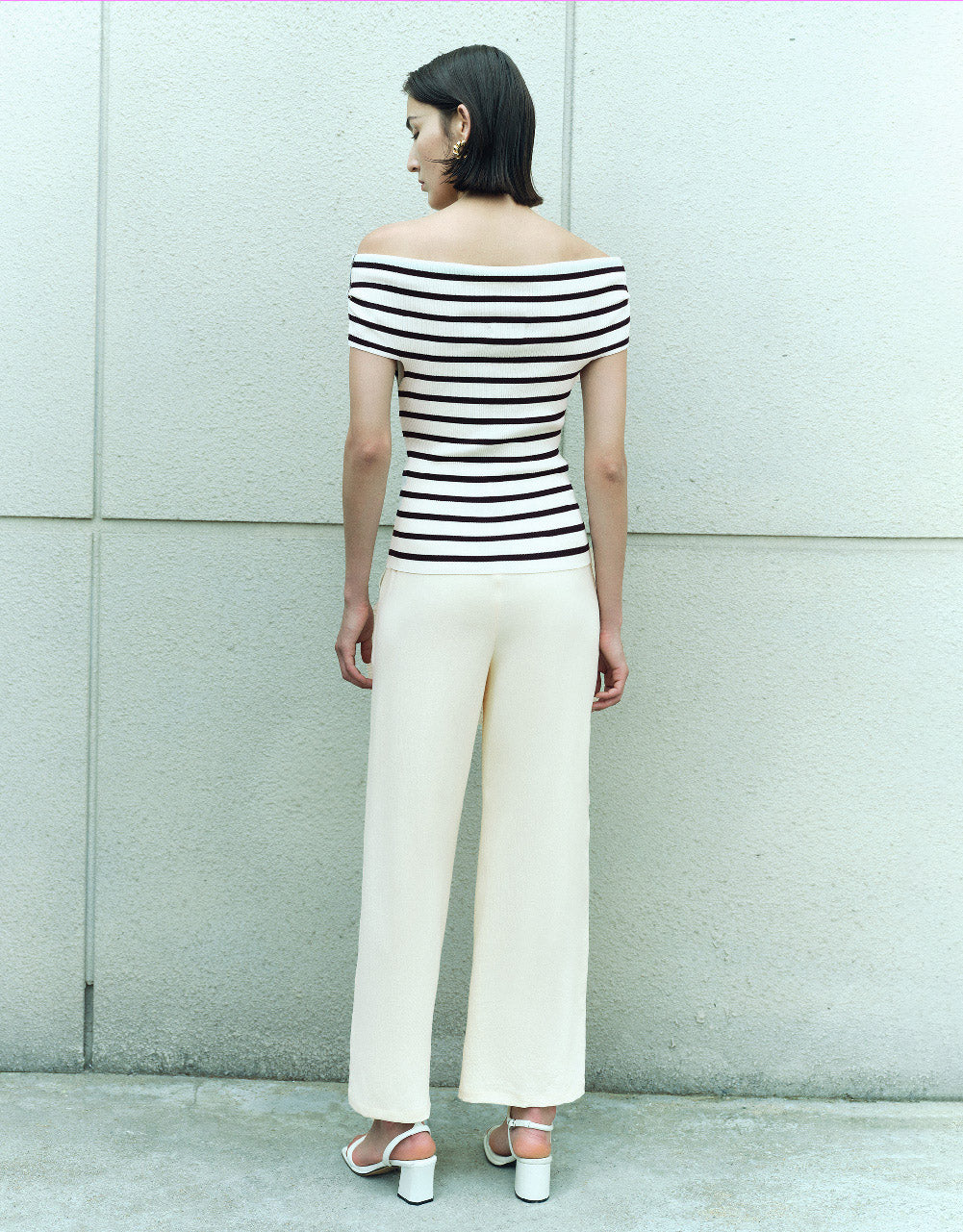 Striped Sleeveless Knitted Top