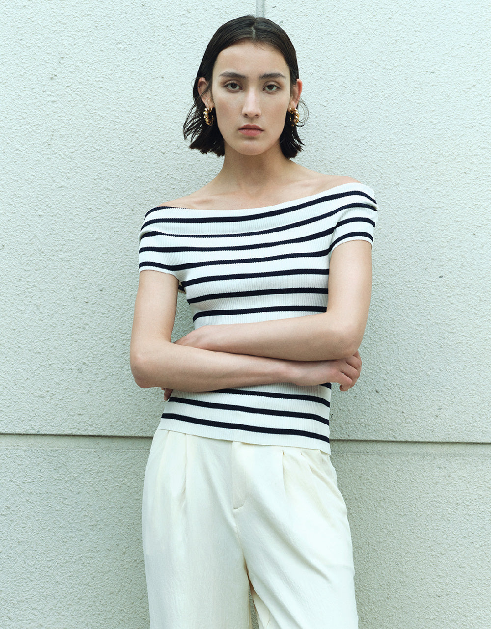 Striped Sleeveless Knitted Top