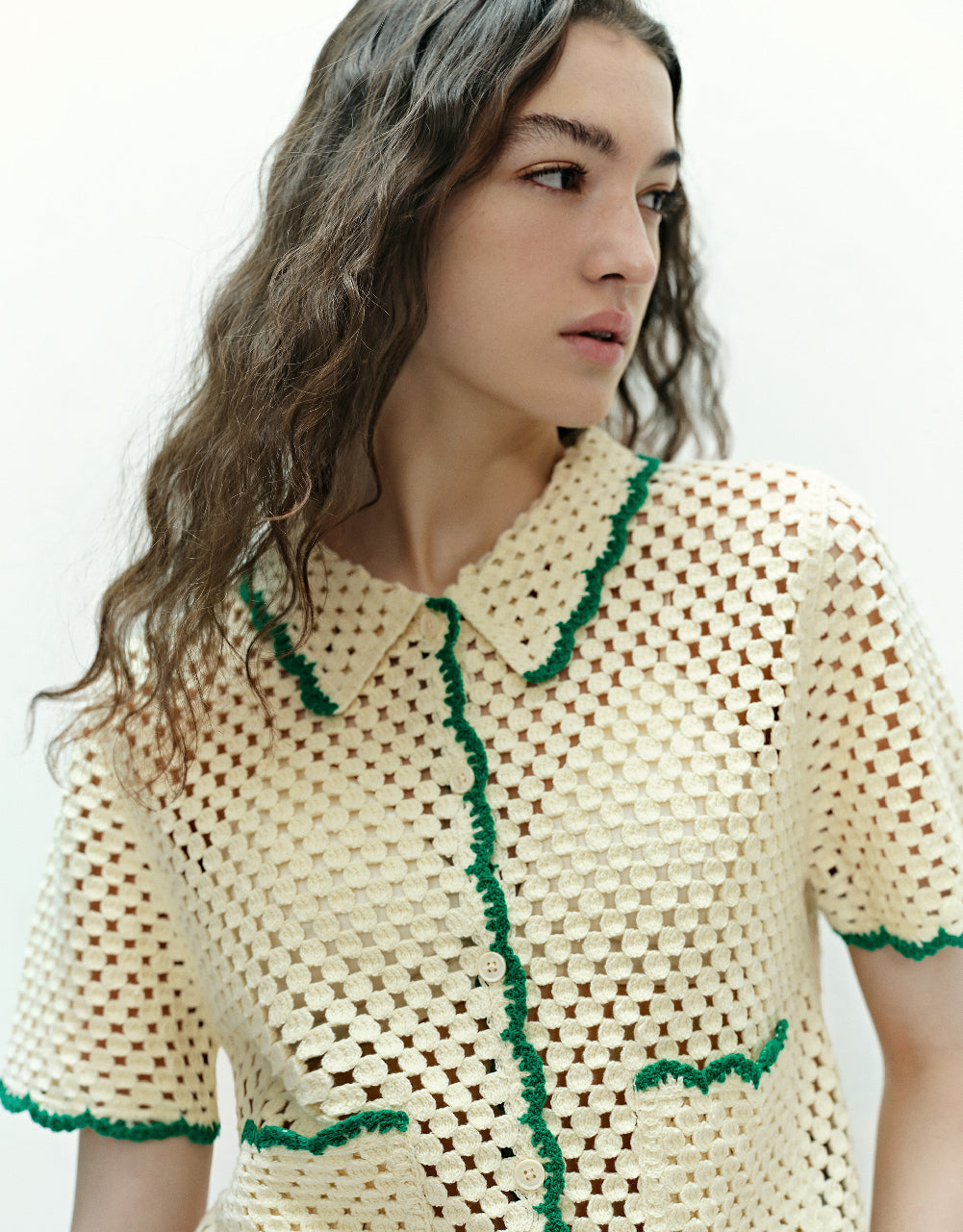 Pointelle Knitted Cardigan