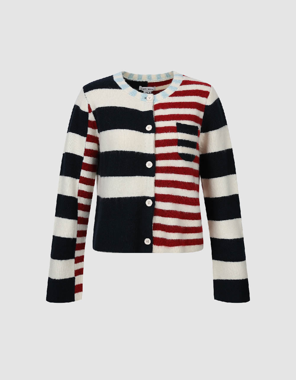 Two Toned Striped Knitted Cardigan