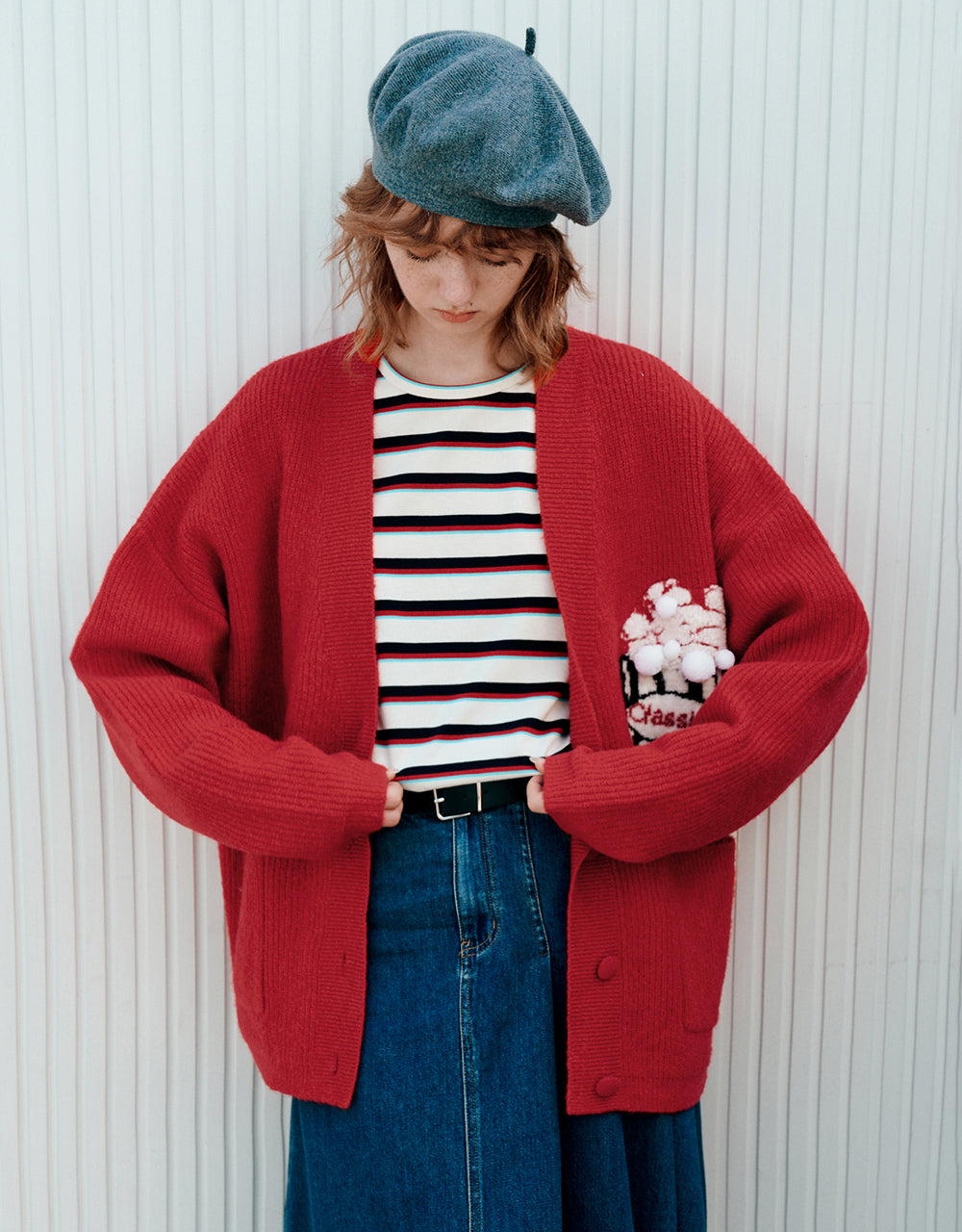 V-Neck Knitted Cardigan