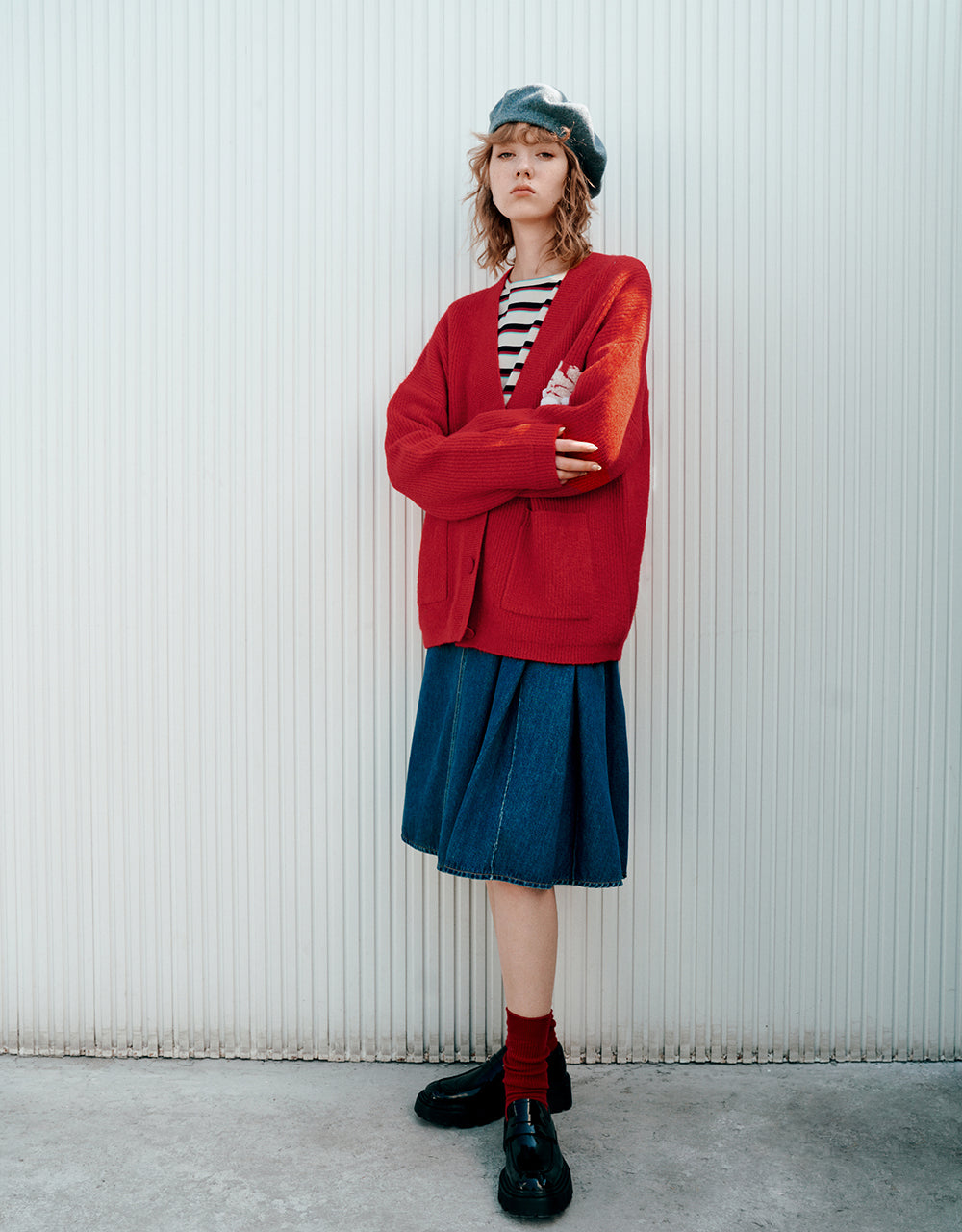 V-Neck Knitted Cardigan