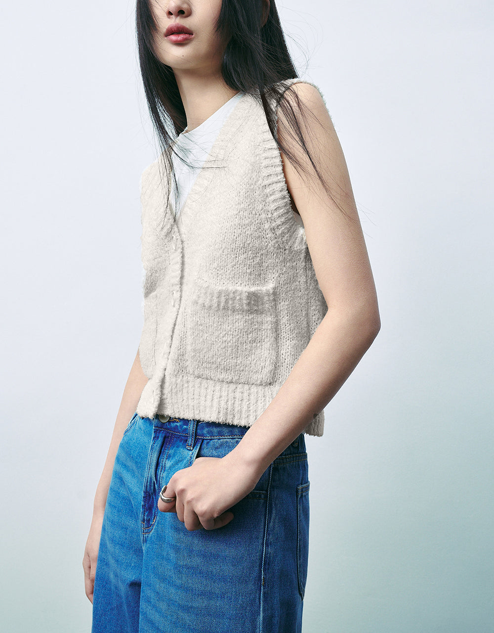 V-Neck Knitted Waistcoat