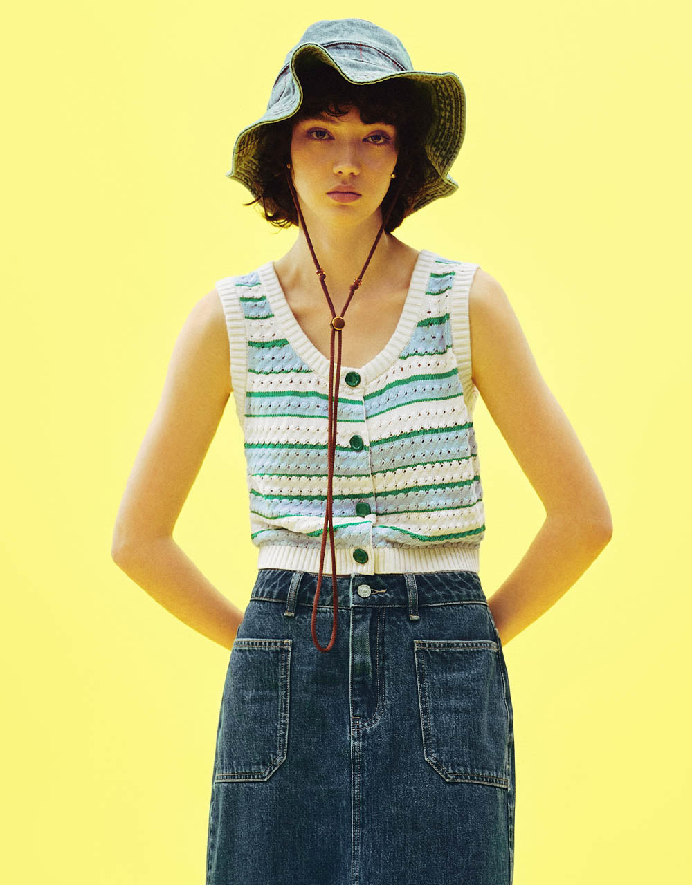 Striped Knitted Vest