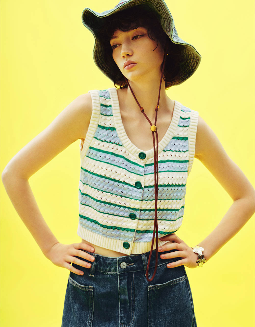 Striped Knitted Vest