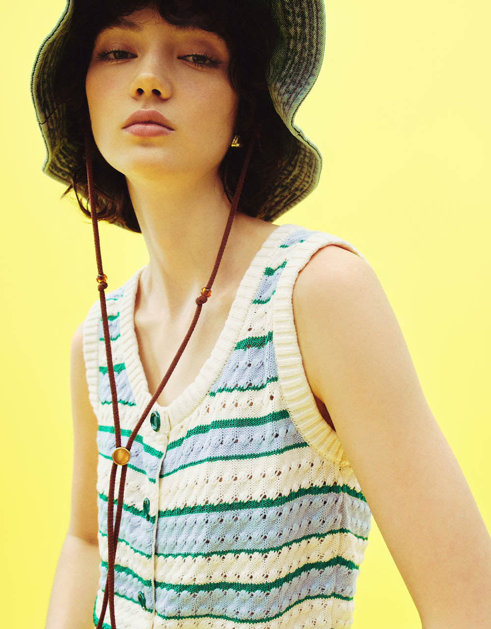Striped Knitted Vest