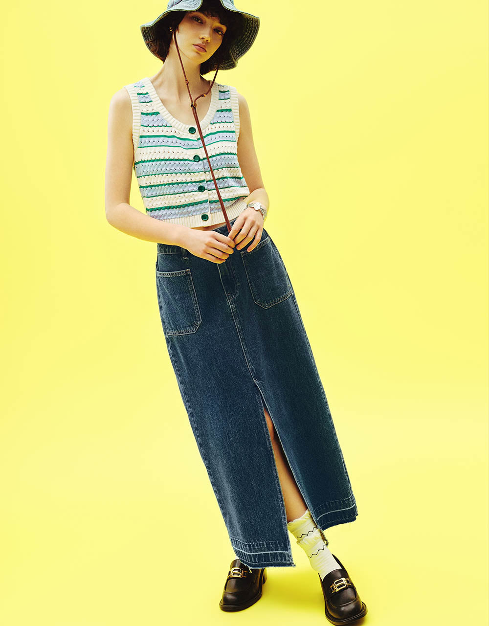 Striped Knitted Vest