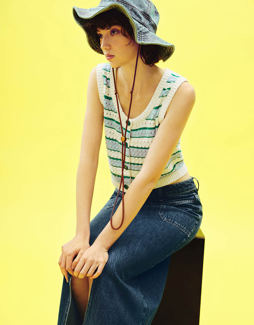 Striped Knitted Vest