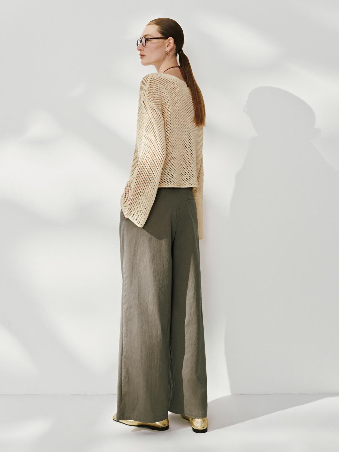 Sheer Knitted Long Sleeve T-Shirts