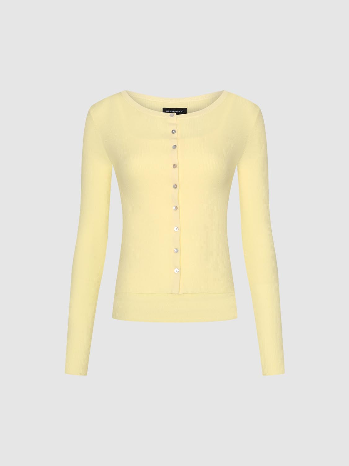 Long Sleeve Button Detail Knitted T-Shirts