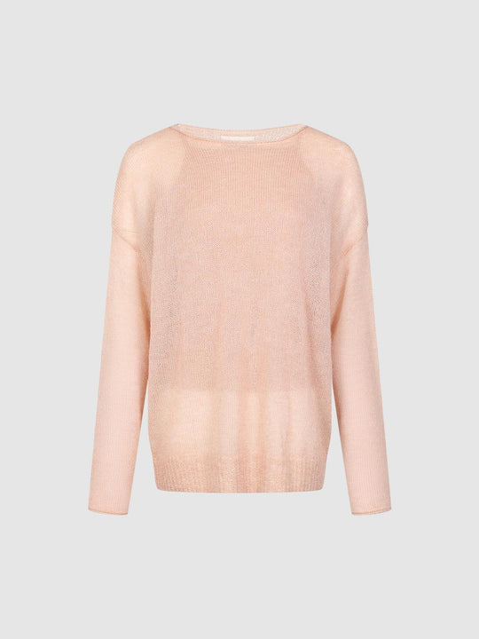 2 In 1 Sheer Long Sleeve Knitted T-Shirts