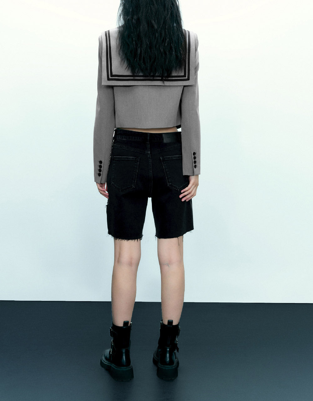 Bow Neck Straight Blazer