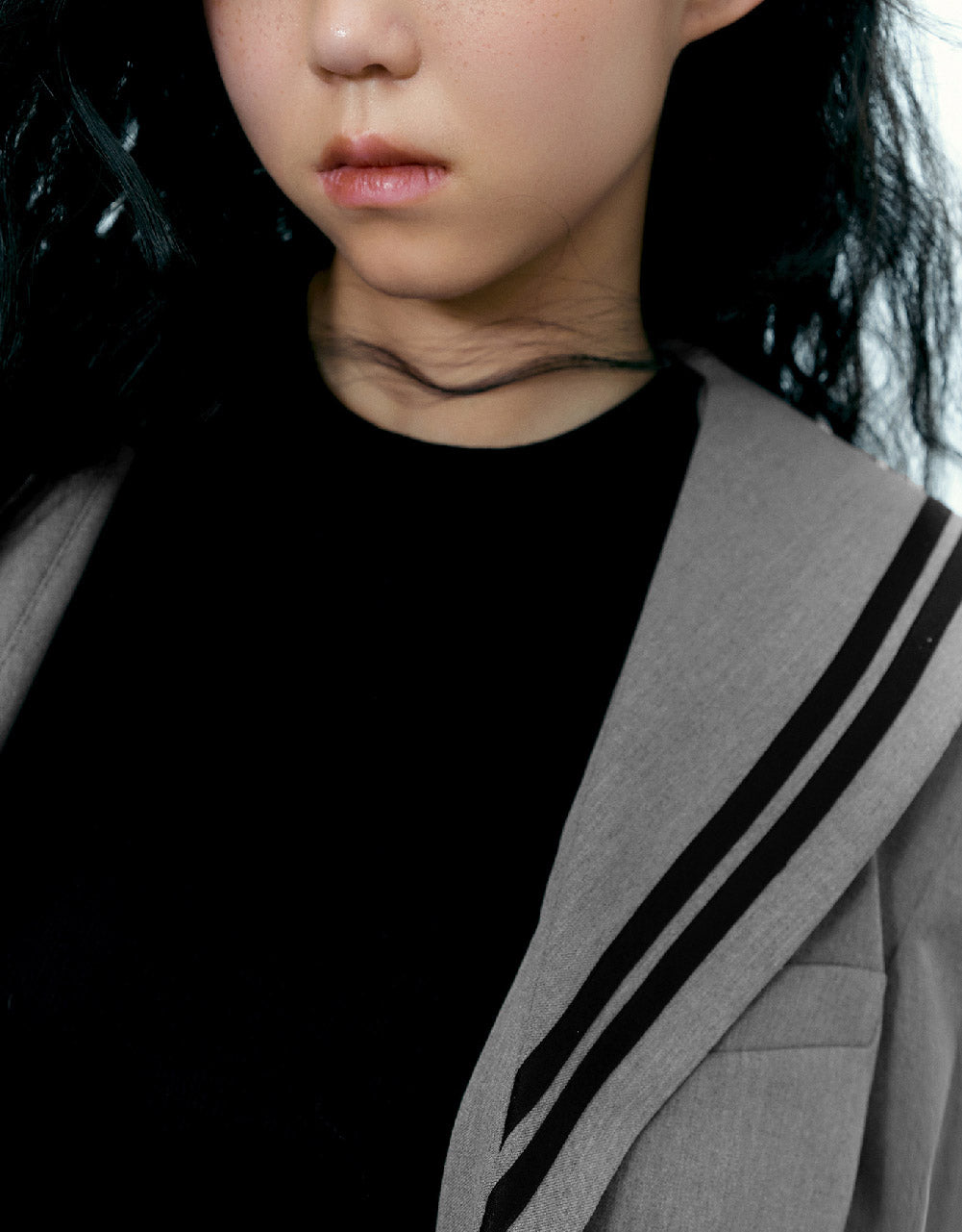 Bow Neck Straight Blazer