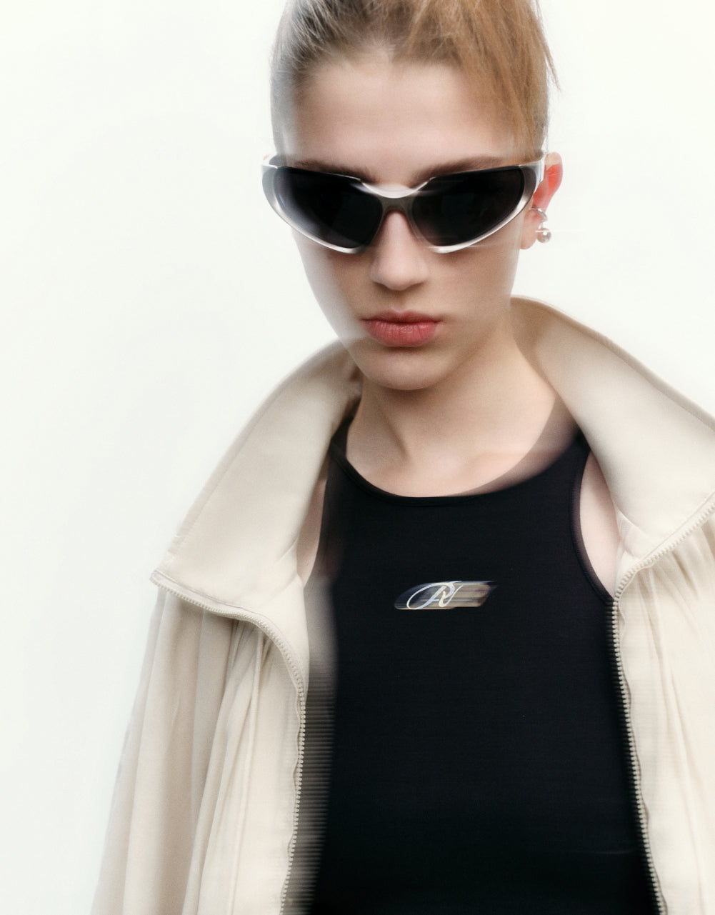 Zipper Front Stand Collar Jacket