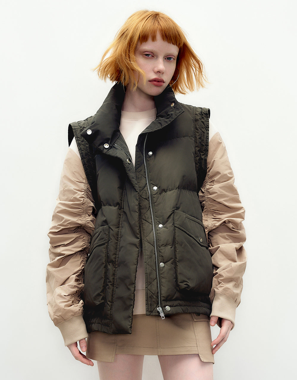 Stand Collar Down Waistcoat