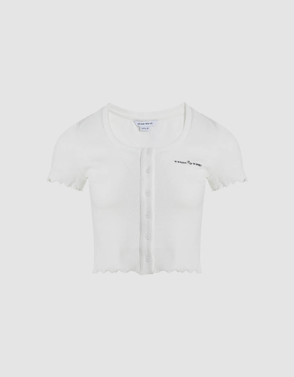 Frill Trim Crew Neck Knitted Shirt