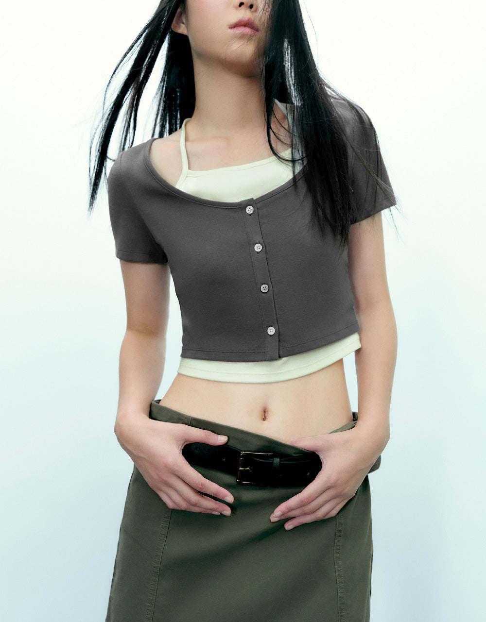 2 In 1 Crew Neck T-Shirt
