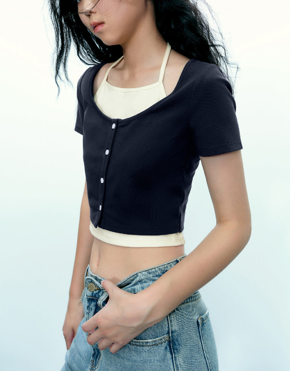 2 In 1 Crew Neck T-Shirt