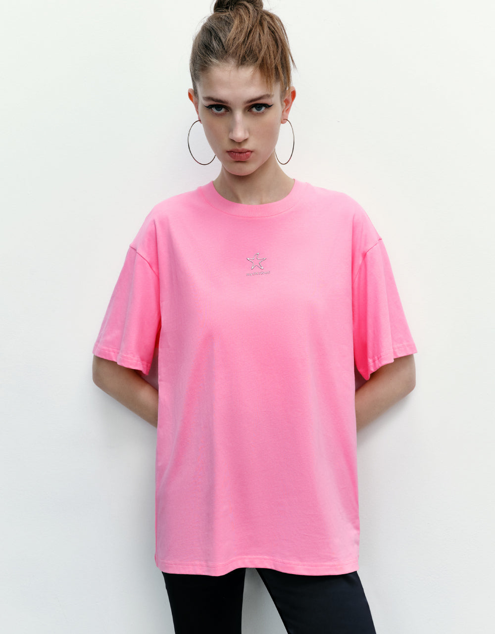 Drop Shoulder Sleeve Crew Neck Loose T-Shirts