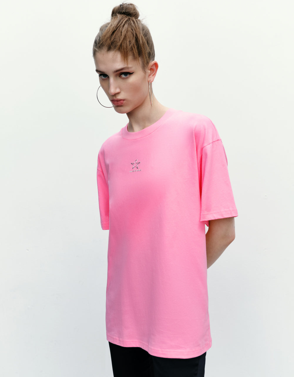 Drop Shoulder Sleeve Crew Neck Loose T-Shirts