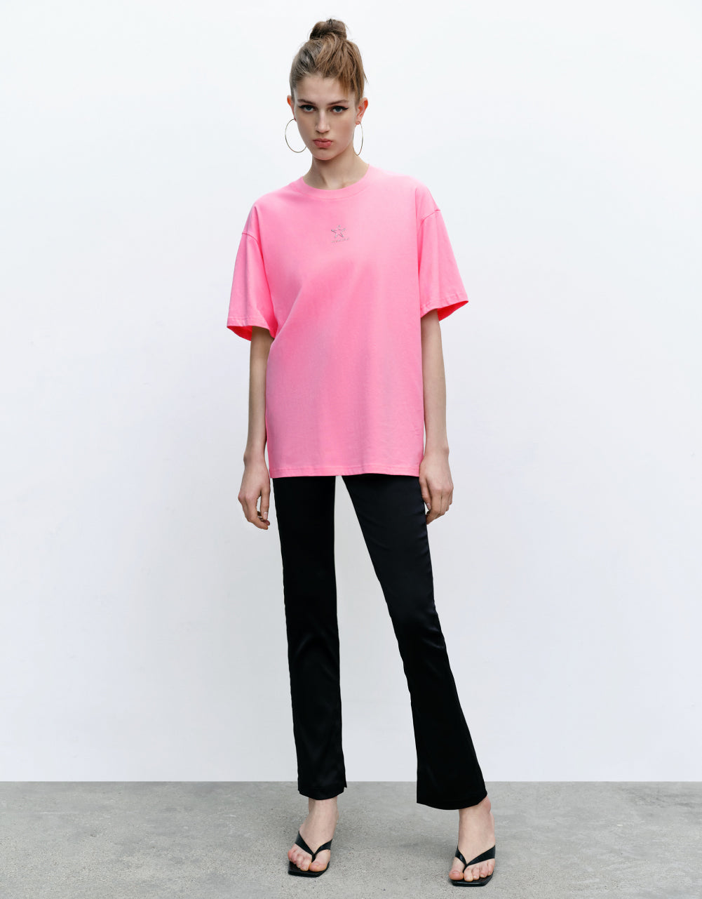 Drop Shoulder Sleeve Crew Neck Loose T-Shirts