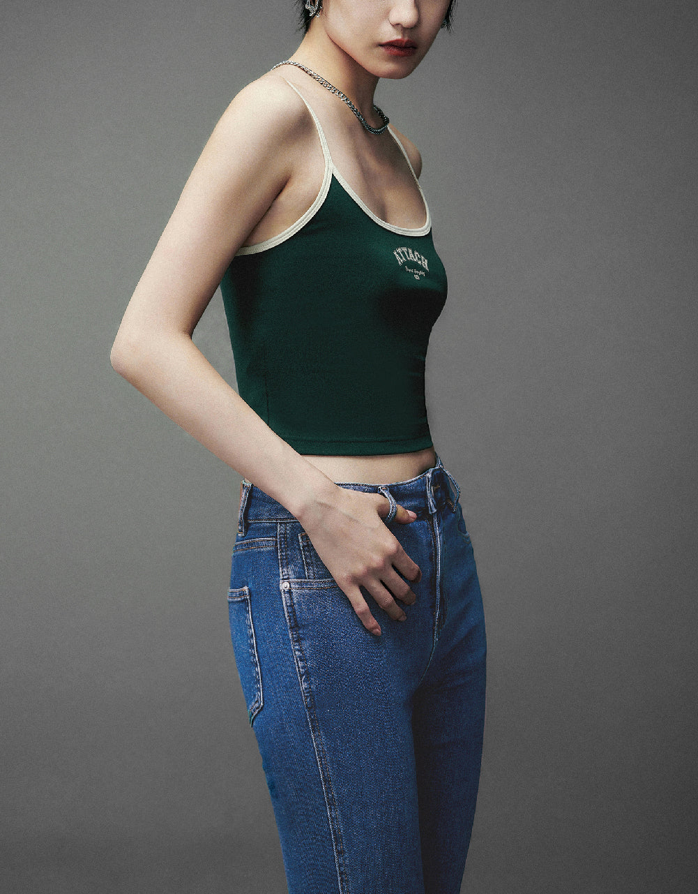 Printed U Neck Tank Top