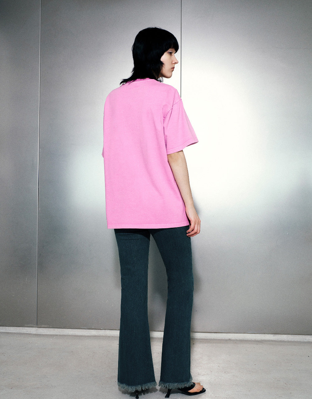Abstract Embossed Crew Neck Loose T-Shirt