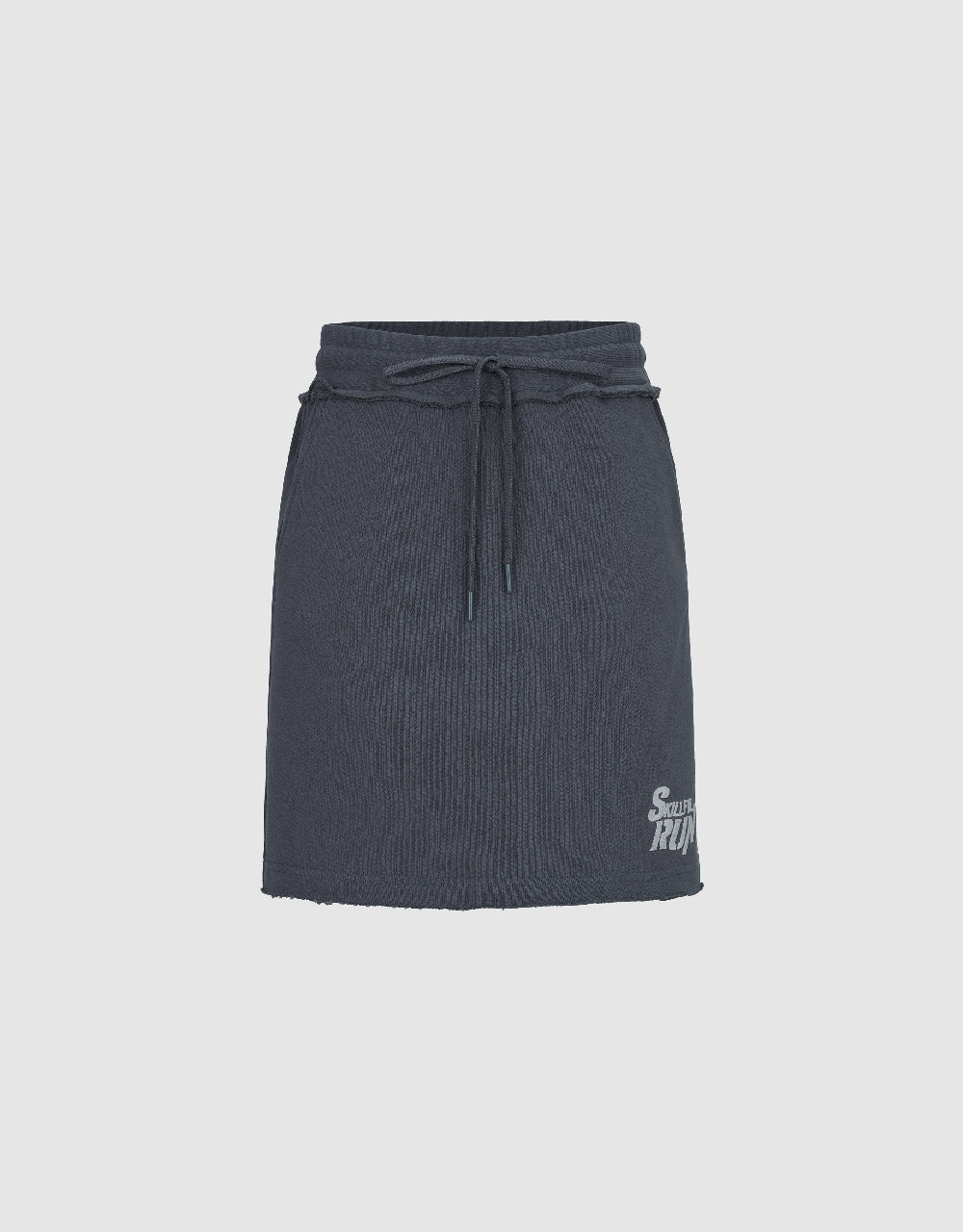Drawstring Waist Mini Straight Skirt