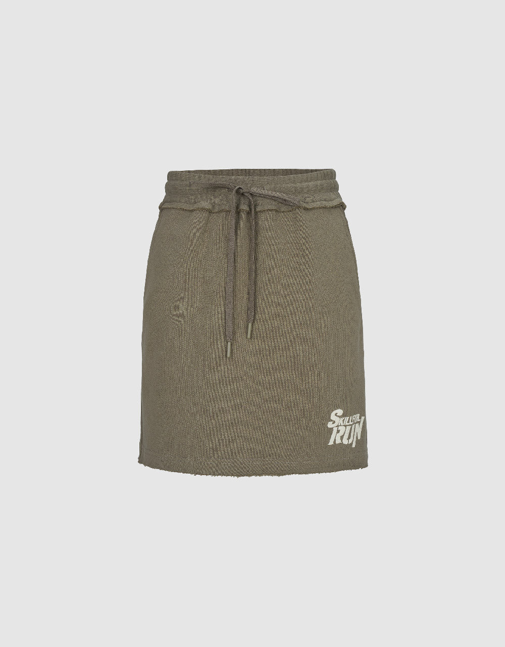 Drawstring Waist Mini Straight Skirt