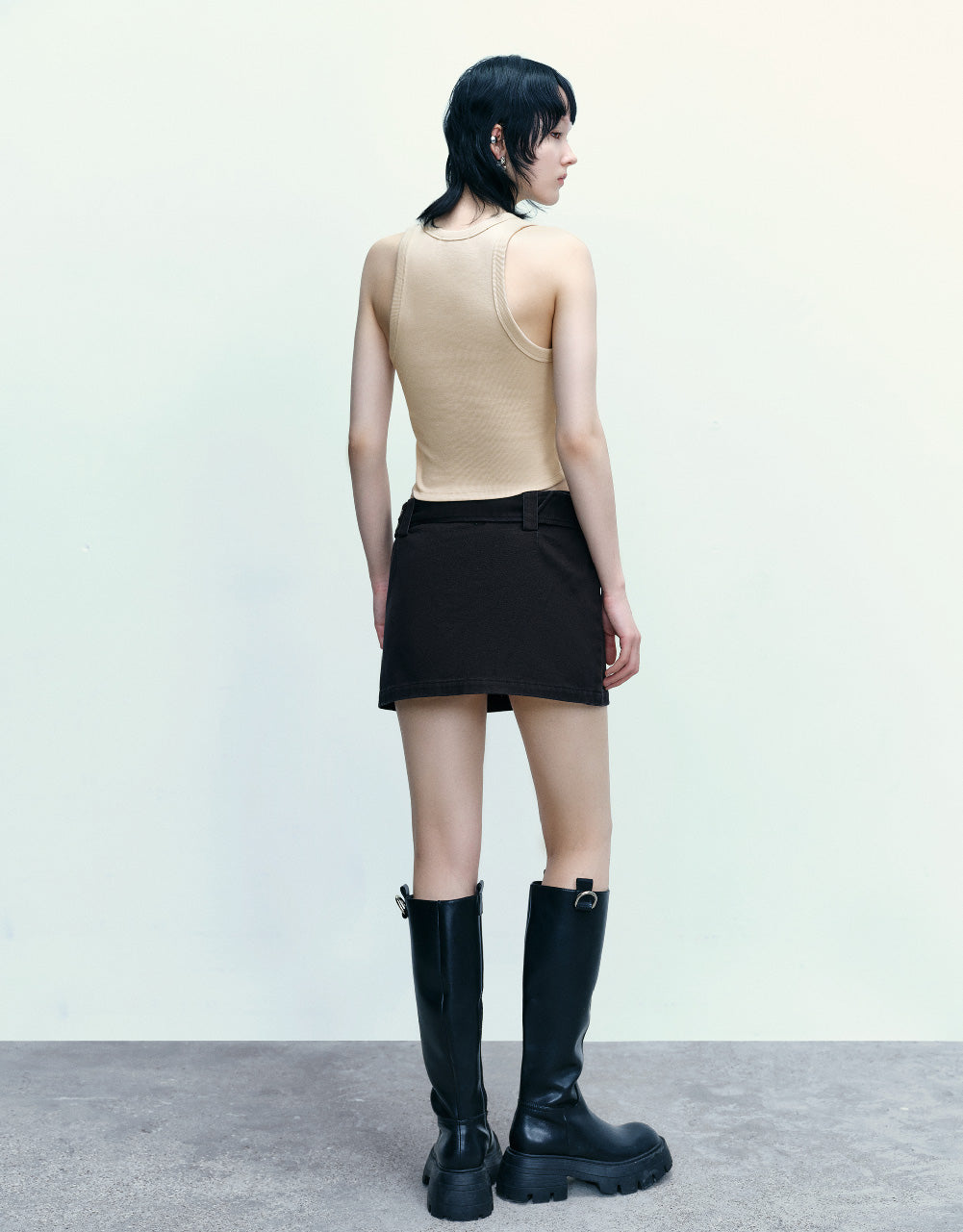 Mini A-Line Skirt With Belt