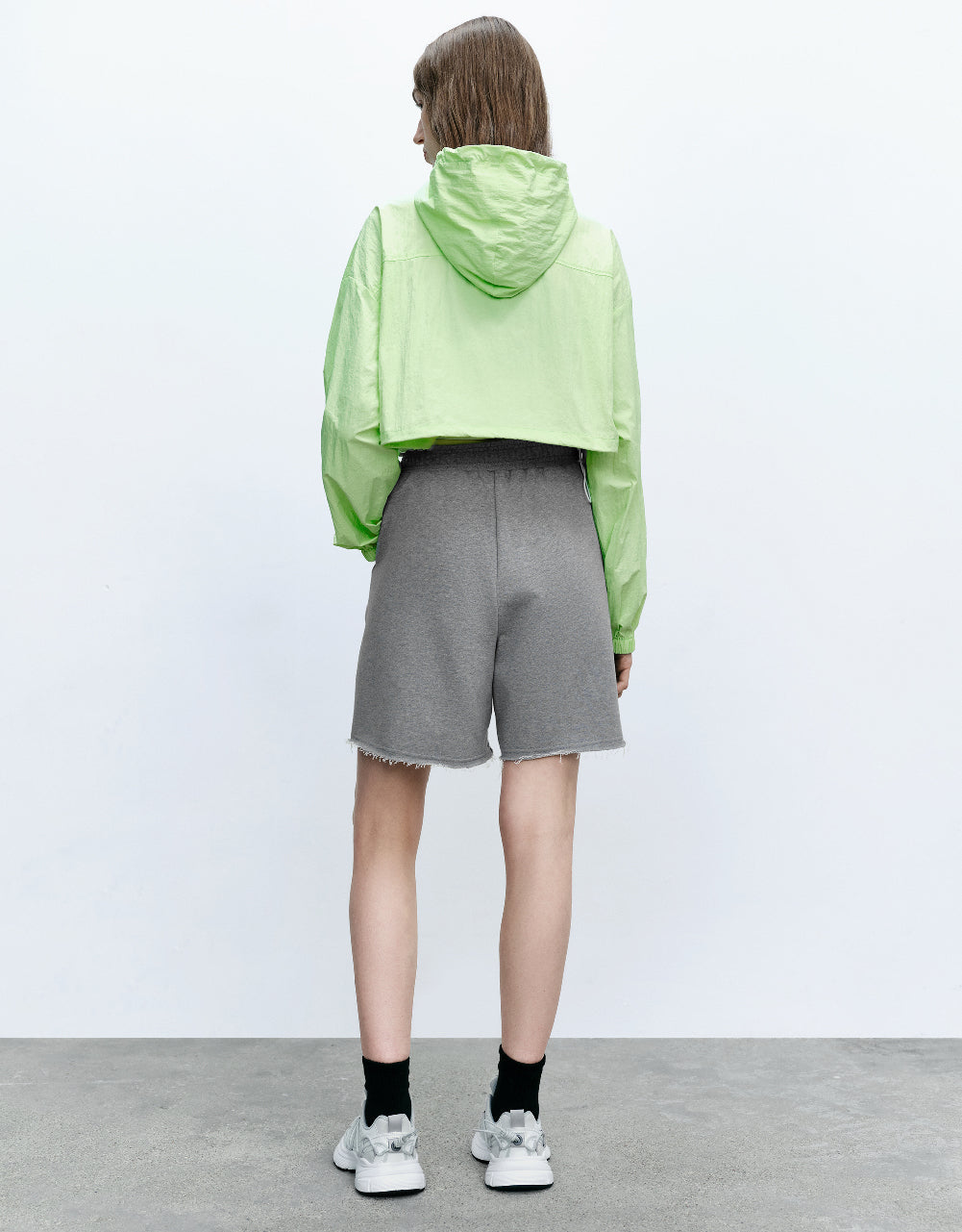 Elastic Waist Cut-Out Shorts
