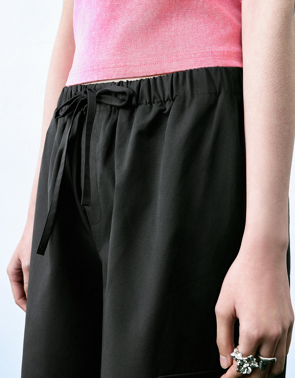 Elastic Waist Wide-Leg Pants